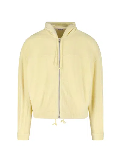 Auralee Zip Sweatshirt In Yellow