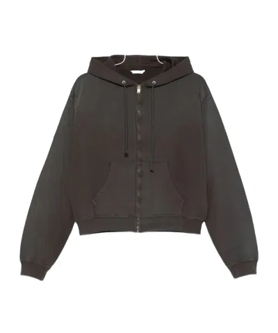 AURALEE ZIP-UP COTTON HOODIE