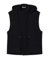 Auralee Black Wool Canvas Gilet With Drawstring In Black