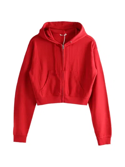 Auralee Zip-up Cropped Jacket In Red