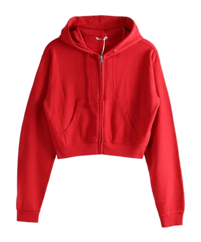 Auralee Zip-up Cropped Jacket In Red
