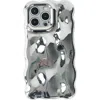 Auramma Chrome Bubbles Iphone 15 Pro Case In Silver