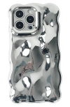 Auramma Chrome Bubbles Iphone 15 Pro Case In Silver