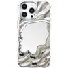 Auramma Flowy Mirror Iphone 15 Pro Case In Silver