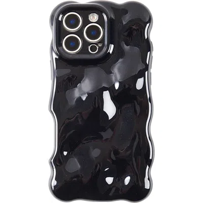 Auramma Glossy Black Bubbles Iphone 16 Pro Case