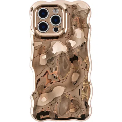 Auramma Glossy Gold Bubbles Iphone 16 Pro Case