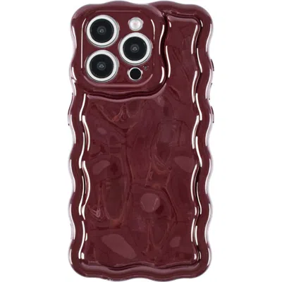 Auramma Meteorite Wavy Iphone 15 Pro Phone Case In Burgundy