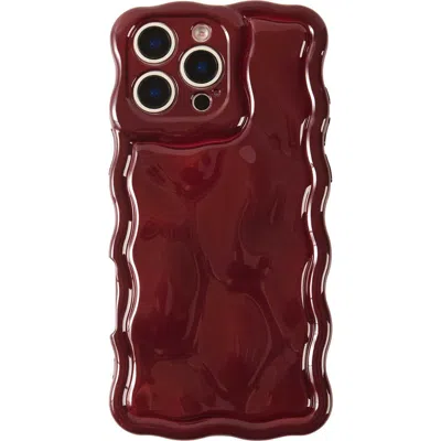 Auramma Meteorite Wavy Iphone 16 Pro Phone Case In Burgundy