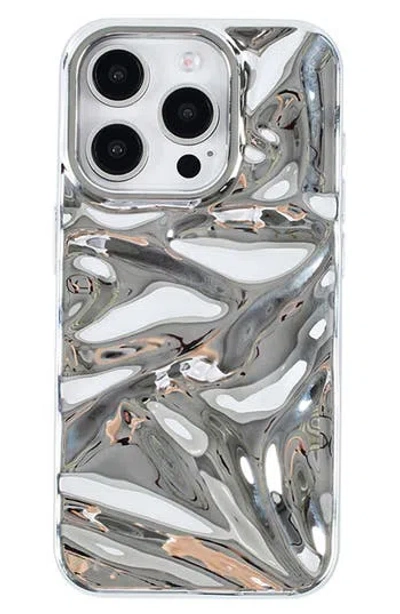 Auramma Silver Crinkle Iphone 15 Pro Max Case In Transparent