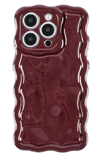 Auramma Wine Meteorite Wavy Iphone 15 Pro Max Case In Burgundy