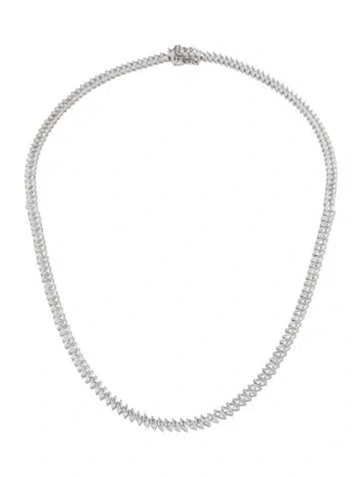 Pre-owned Aurate 10.73ctw Synthetic Sapphire Tennis Necklace, 16" In Multi