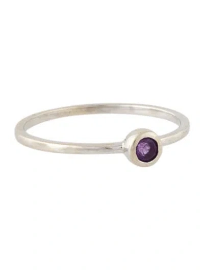 Pre-owned Aurate 14k Amethyst Stacking Ring In Multicolor
