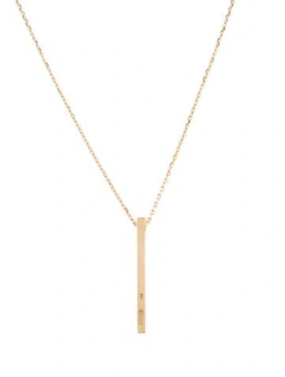 Pre-owned Aurate 14k Bar Pendant Necklace, 18.5" In Multicolor