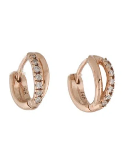 Pre-owned Aurate 14k Diamond Crossover Huggie Earrings In Multi