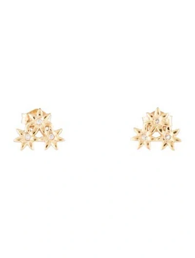 Pre-owned Aurate 14k Diamond Flower Stud Earrings In Multicolor
