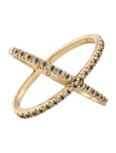 Pre-owned Aurate 14k Diamond X Ring In Multi