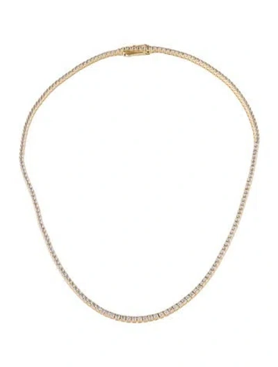 Pre-owned Aurate 7.00 Ctw Lab-grown Colorless Sapphire Tennis Necklace, 15.25" In Multi