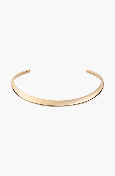 Aurate Bold Collar Necklace In Gold Plated Stainless Steel