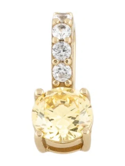 Pre-owned Aurate Cubic Zirconia & Synthetic Sapphire Pendant In Multicolor