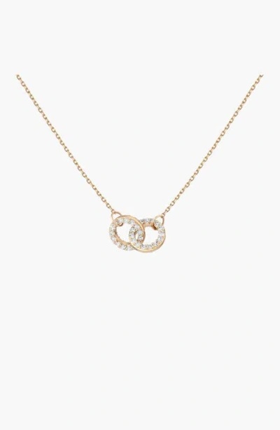 Aurate Double Lab Grown Sapphire Connection Necklace In Gold