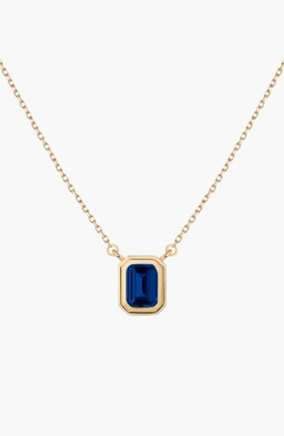 Aurate Lab Grown Blue Sapphire Heirloom Necklace In Gold