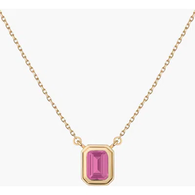 Aurate Lab Grown Pink Sapphire Heirloom Necklace In Gold