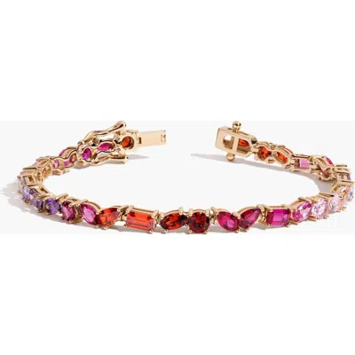 Aurate Mixed Shape Tennis Bracelet In Gold