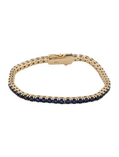 Pre-owned Aurate Nano Sapphire Crystal Link Bracelet, 6.25" In Multicolor