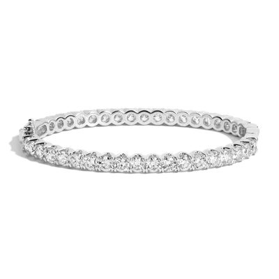 Aurate New York 10ct Lab Grown Diamond Hinged Tennis Bracelet In Metallic