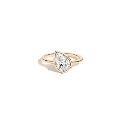 Aurate New York 1ct Pear Lab Grown Diamond Georgian Ring In White