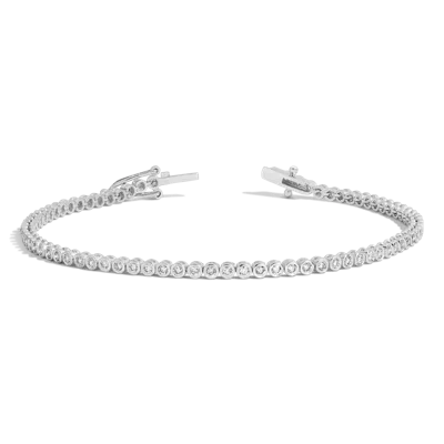 Aurate New York 2.5ct Lab Grown Diamond Bezel Tennis Bracelet In Metallic