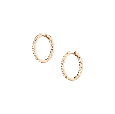 Aurate New York 25mm Lab Grown White Sapphire Hoop Earrings In Gold