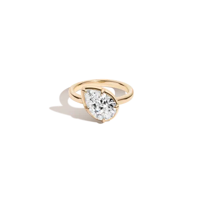 Aurate New York 2ct Pear Lab Grown Diamond Georgian Ring In White