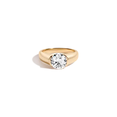 Aurate New York 2ct Round Lab Grown Diamond Floating Signet Ring In Gold