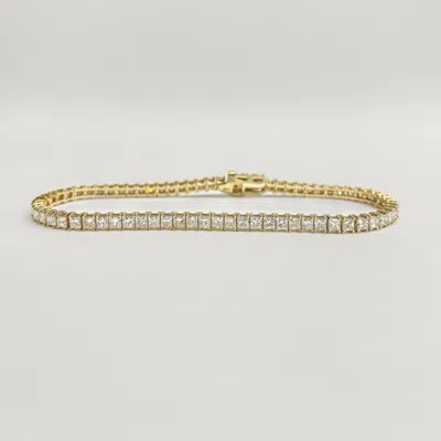Aurate New York 3.6tcw Princess Cut Lab Grown Diamond Tennis Bracelet ...
