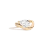 Aurate New York 3ct Pear Lab Grown Diamond Floating Ring In Gold