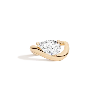Aurate New York 3ct Pear Lab Grown Diamond Floating Ring In Gold