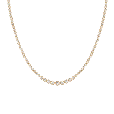 Aurate New York 4ct Lab Grown Diamond Graduated Tennis Necklace In Gold