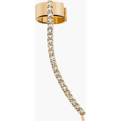 Aurate New York Archival Path Ear Climber Cuff In Yellow