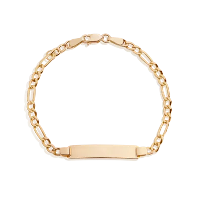 Aurate New York Baby Id Figaro Chain Bracelet In Yellow
