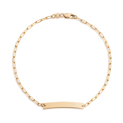 Aurate New York Baby Id Paperclip Chain Bracelet In Yellow
