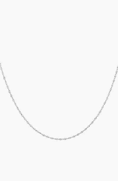 Aurate New York Barely There Chain Necklace In White Gold Vermeil
