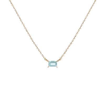 Aurate New York Birthstone Baguette Necklace In Rose