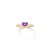 Aurate New York Birthstone Baguette Ring - Amethyst In Yellow
