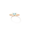 Aurate New York Birthstone Baguette Ring - Aquamarine In Yellow