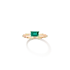 Aurate New York Birthstone Baguette Ring - Emerald In Yellow