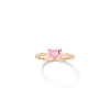 Aurate New York Birthstone Baguette Ring - Pink Tourmaline In Yellow