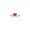 Aurate New York Birthstone Baguette Ring - Ruby In Yellow