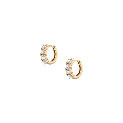 Aurate New York Bold Lab Grown White Sapphire Huggie Earrings In Yellow