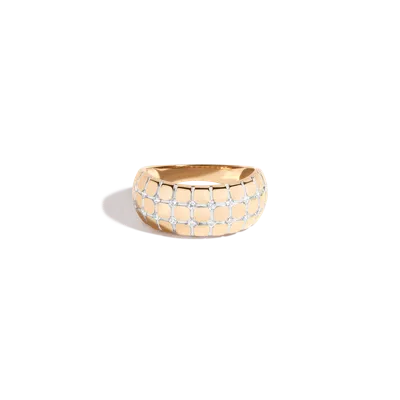 Aurate New York Bold Lab Grown White Sapphire Matrix Ring In Gold